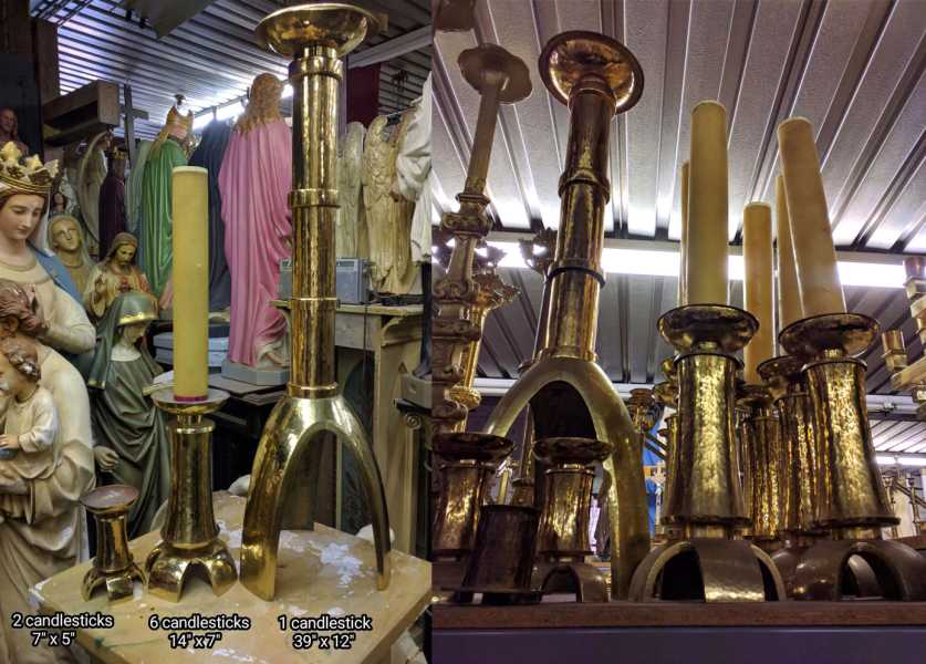 Hand-Done-Hammerd--Candlestick-Set-with-Paschal-made-in-Germany