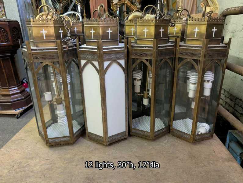 A-Gothic-Revival-Lights-Set-arched-cross-motifs-crowned